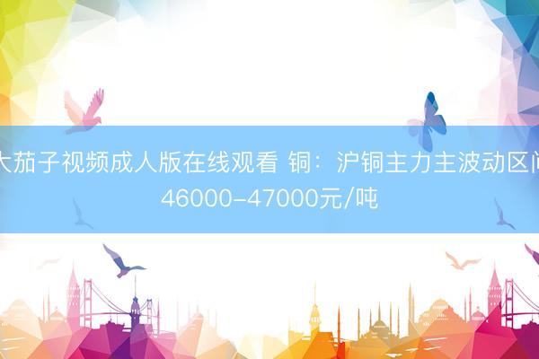 大茄子视频成人版在线观看 铜：沪铜主力主波动区间46000-47000元/吨