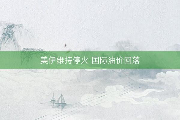 美伊维持停火 国际油价回落