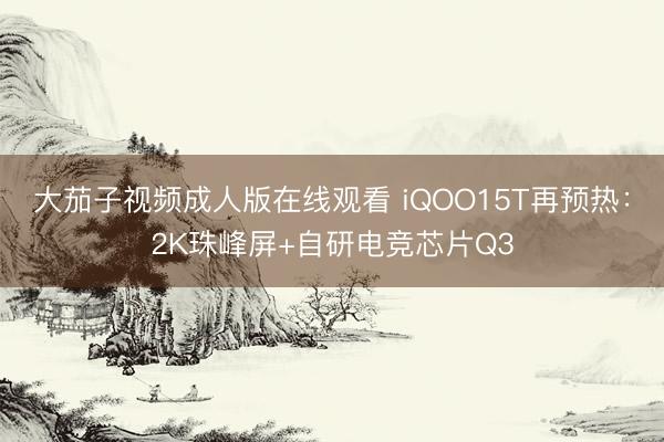 大茄子视频成人版在线观看 iQOO15T再预热：2K珠峰屏+自研电竞芯片Q3