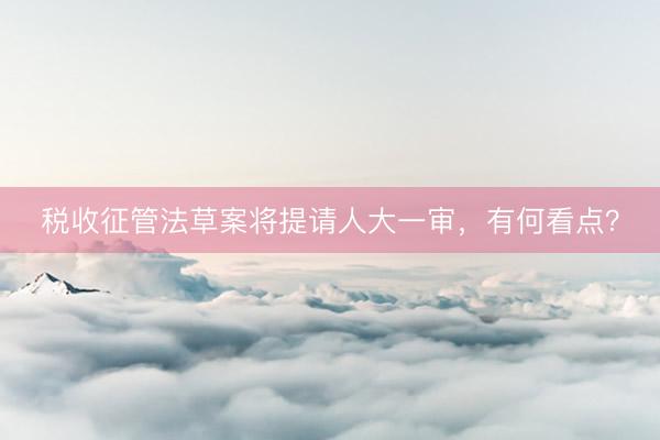 税收征管法草案将提请人大一审，有何看点？