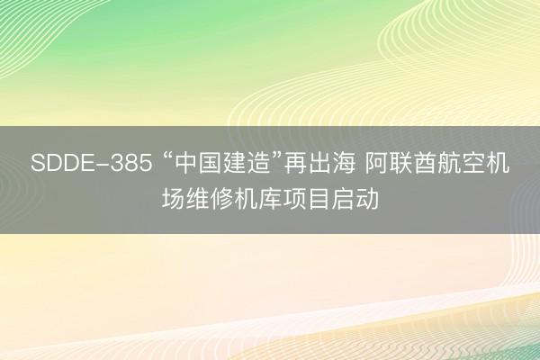 SDDE-385 “中国建造”再出海 阿联酋航空机场维修机库项目启动