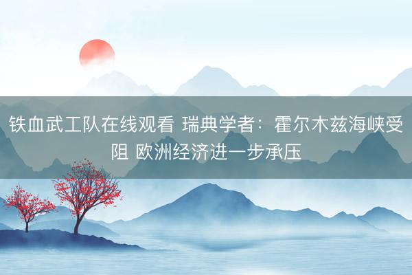 铁血武工队在线观看 瑞典学者：霍尔木兹海峡受阻 欧洲经济进一步承压