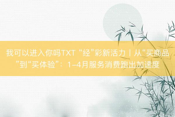我可以进入你吗TXT “经”彩新活力丨从“买商品”到“买体验”：1-4月服务消费跑出加速度