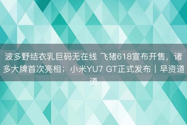 波多野结衣乳巨码无在线 飞猪618宣布开售，诸多大牌首次亮相；小米YU7 GT正式发布｜早资道