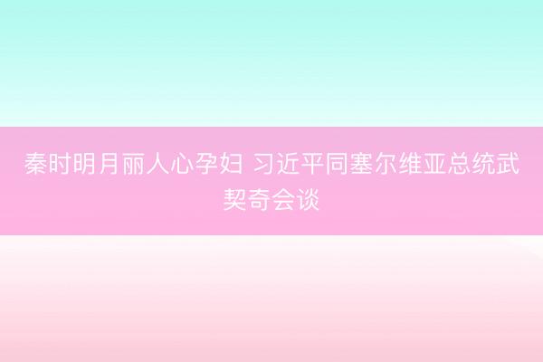 秦时明月丽人心孕妇 习近平同塞尔维亚总统武契奇会谈