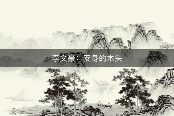 李文豪：安身的木头