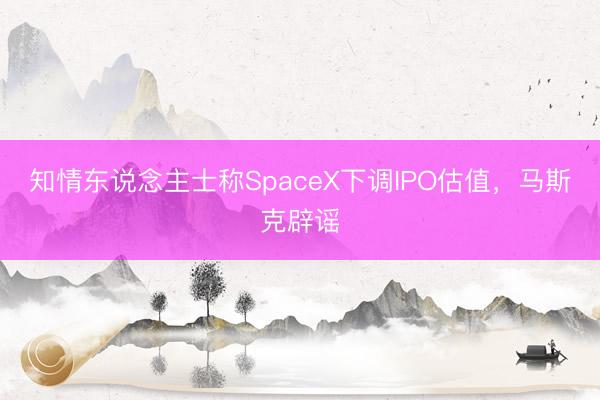 知情东说念主士称SpaceX下调IPO估值，马斯克辟谣