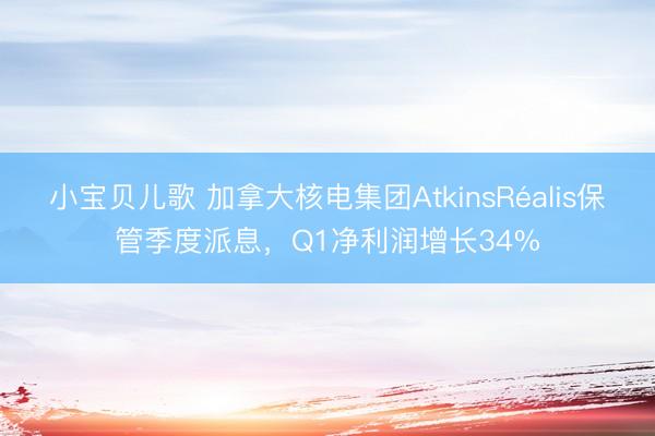 小宝贝儿歌 加拿大核电集团AtkinsRéalis保管季度派息，Q1净利润增长34%