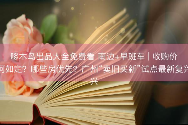 啄木鸟出品大全免费看 南边+早班车 | 收购价何如定？哪些房优先？广州“卖旧买新”试点最新复兴
