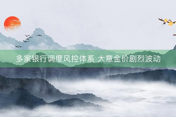 多家银行调度风控体系 大意金价剧烈波动