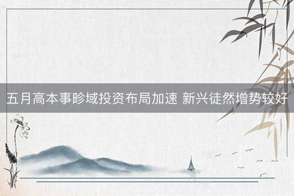五月高本事畛域投资布局加速 新兴徒然增势较好
