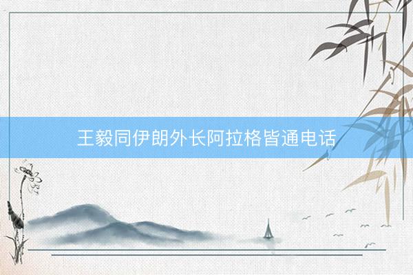 王毅同伊朗外长阿拉格皆通电话